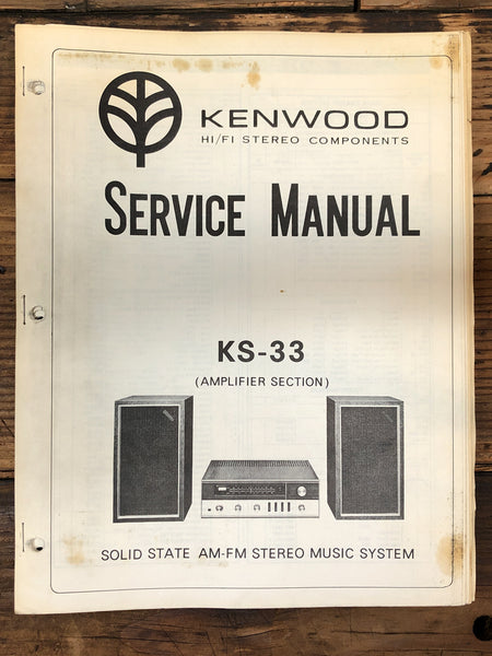 Kenwood KS-33 Turntable Stereo  Service Manual *Original*