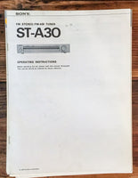 Sony ST-A30 Tuner  Owners / Instruction Manual *Original