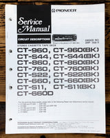 Pioneer CT--660 760 860 960 S11 S22 S44 Cassette Service Manual *Original*