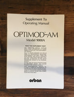 Orban Optimod AM 9000A 9000 A  Operating Manual Sup. *Original*