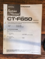 Pioneer CT-F650 Cassette Additional Service Manual *Original*