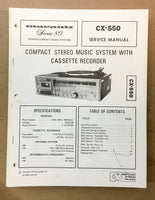 Marantz CX-550 CX550 Cassette Recorder Service Manual *Original*