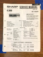 Sharp RT-4040 Cassette Tape Recorder Service Manual *Original*