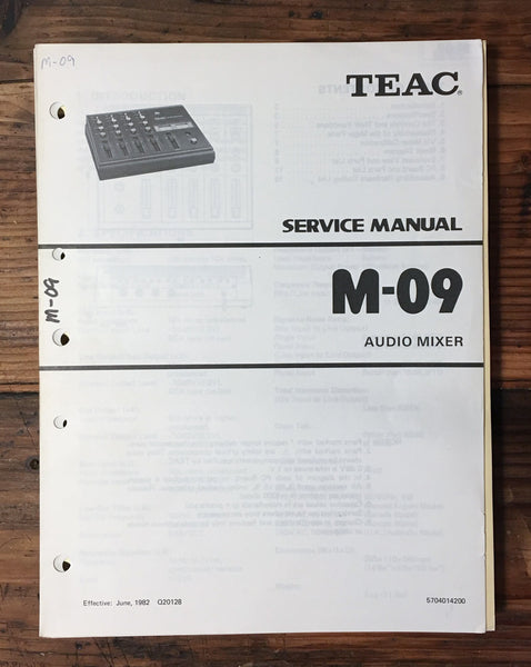 Teac / Tascam M-9 Audio Mixer Service Manual *Original*
