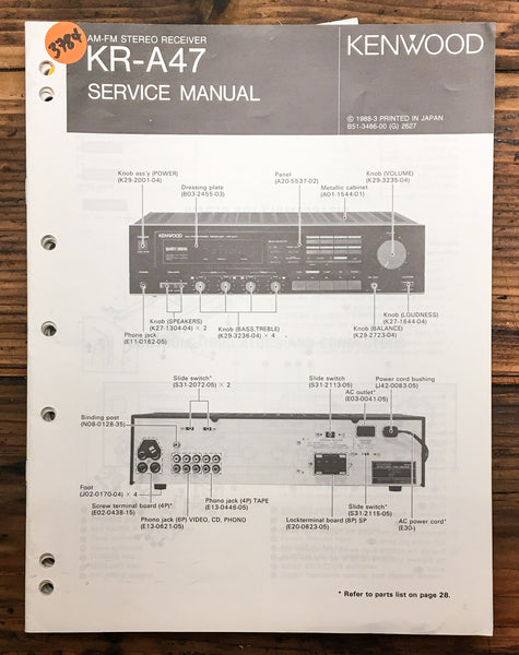 Kenwood KA-A47 Amplifier  Service Manual *Original*