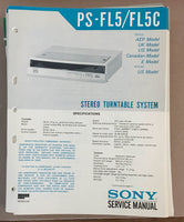 Sony PS-FL5 FL5C Turntable Record Player  Service Manual *Original*