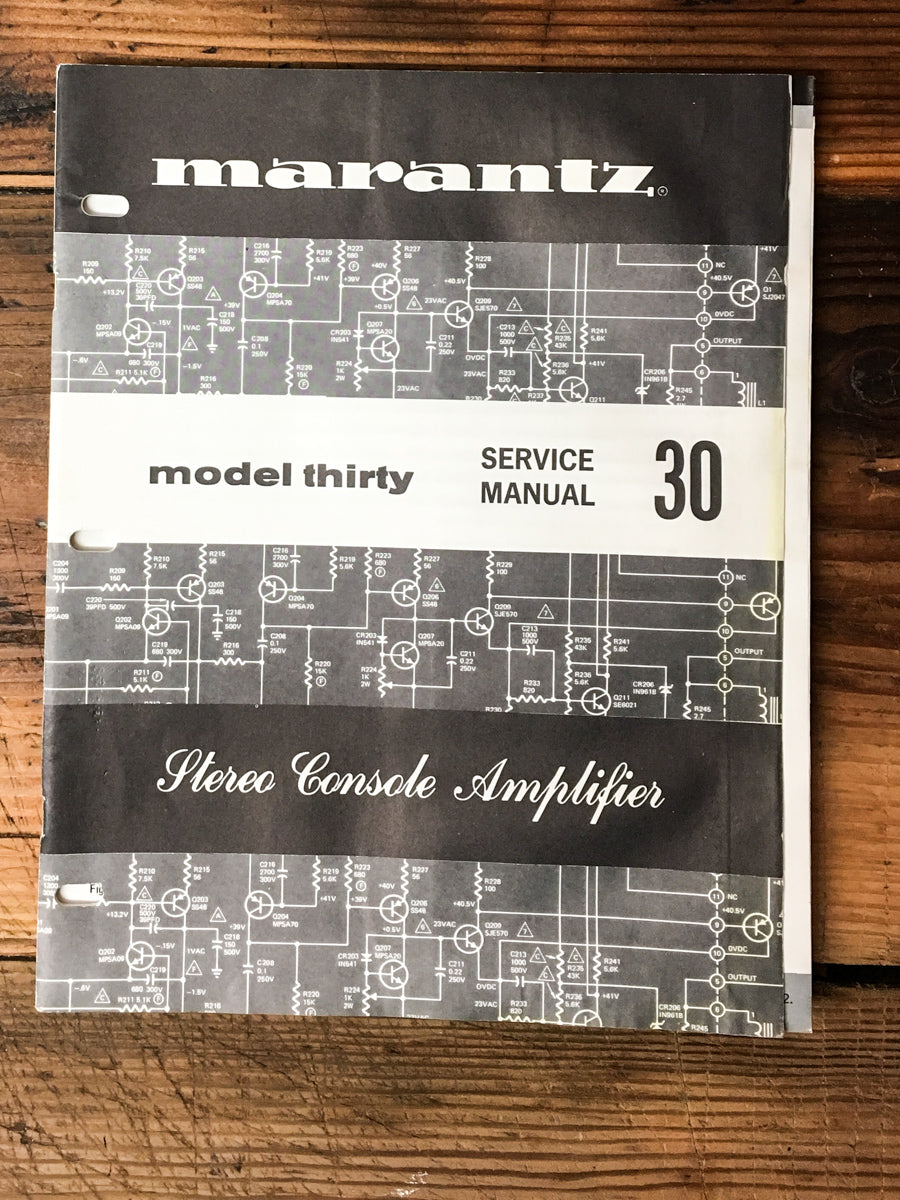 Marantz Model 30 Amplifier Service Manual *Original*