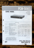 Sony PCM-501ES Processor  Service Manual *Original*