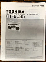 Toshiba RT-6035 Radio Cassette  Service Manual *Original*