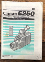 Canon E250 Camcorder  Owner / User Manual *Original*