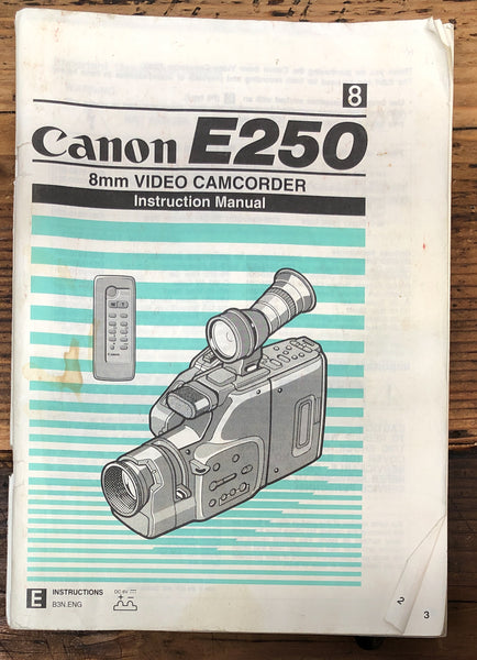 Canon E250 Camcorder  Owner / User Manual *Original*