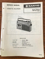 Sanyo M Z50 Boombox / Radio Cassette Service Manual *Original*