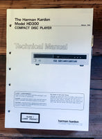 HK Harman Kardon HD300 HD-300 CD Player Service Manual *Original*