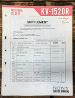 Sony KV-1520R TV Supp Service Manual *Original* #1