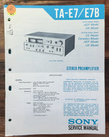 Sony TA-E7 TA-E7B Amplifier  Service Manual *Original*