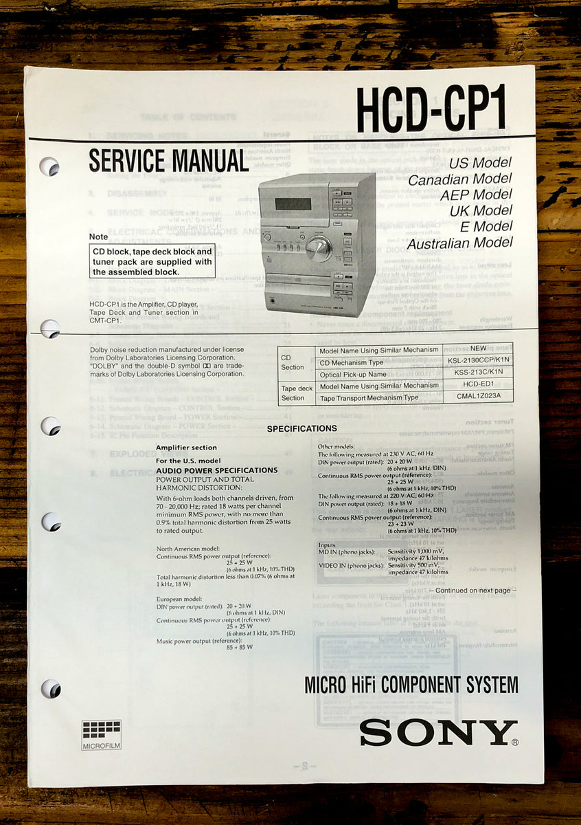 Stereo Service Manual *Original* – Vintage Audio Store - Vintage ...