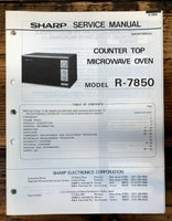 Sharp R-7850 Microwave  Service Manual *Original*