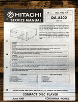 Hitachi DA-8500 CD Player  Service Manual *Original*