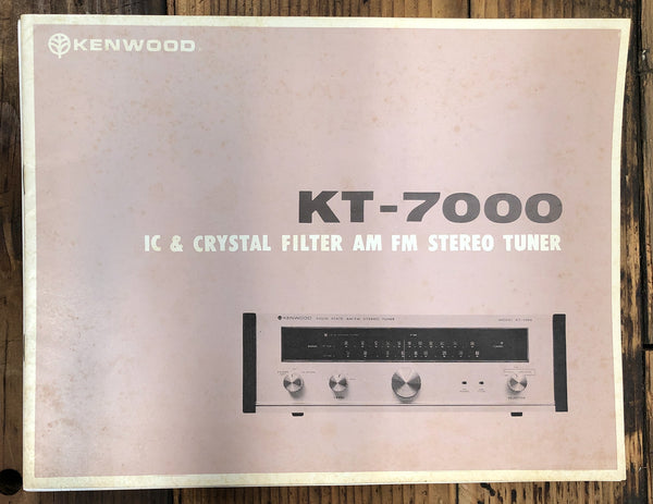 Kenwood KT-7000 Tuner  Owner / User Manual *Original*