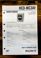 Sony HCD-MC3AV Stereo  Service Manual *Original*