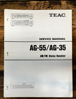 Teac AG-55 AG-35 Receiver  Service Manual *Original*