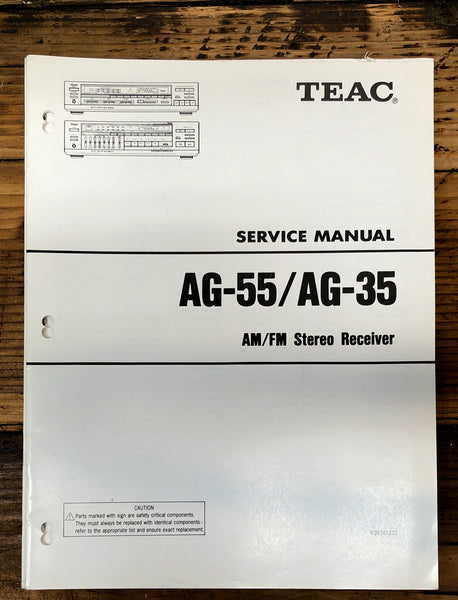 Teac AG-55 AG-35 Receiver  Service Manual *Original*