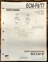 Sony ECM-F9 -T7 Microphone  Service Manual *Original*