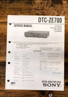 Sony DTC-ZE700 DAT Deck  Service Manual *Original*