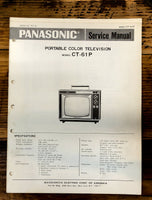 Panasonic CT-61P TV / Television  Service Manual *Original*