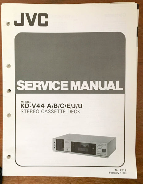 JVC KD-V44 Cassette Deck  Service Manual *Original*