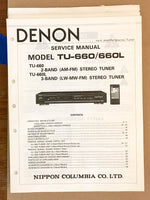 Denon TU-660 TU-660L Tuner  Service Manual *Original*