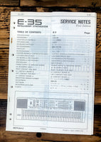 Roland E-35 Keyboard / Synthesizer Service Manual *Original*