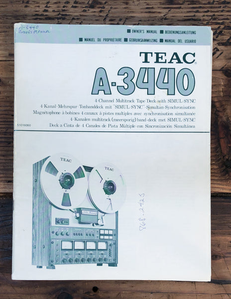 Teac A-3440 Reel to Reel  Owner / User Manual *Original*