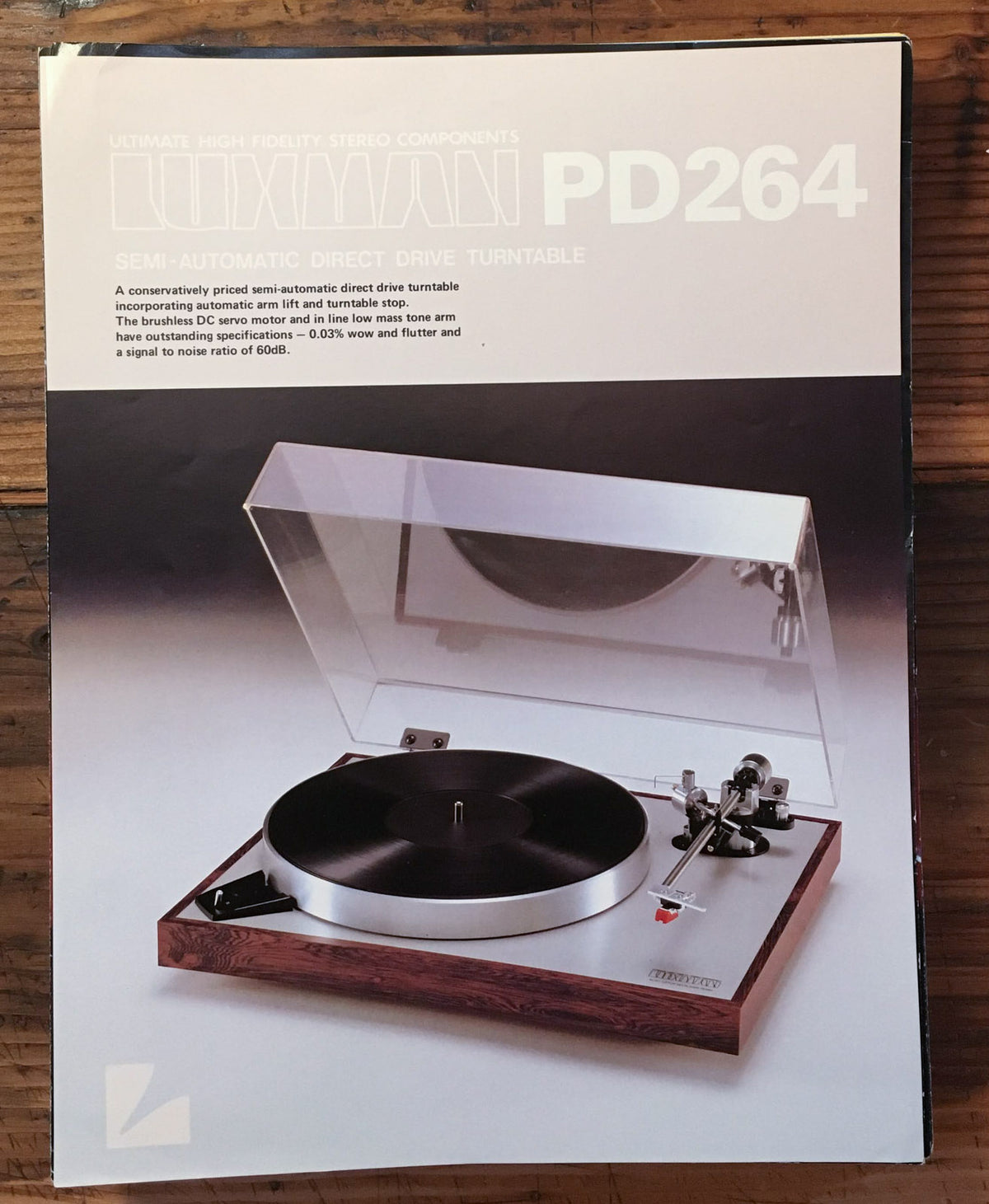 Luxman PD264 PD-264 Record Player / Turntable  Dealer Brochure *Original*