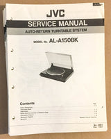 JVC AL-A150 Turntable / Record Player  Service Manual *Original*