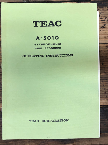 Teac A-5010 Reel to Reel  Owner / User Manual *Original*