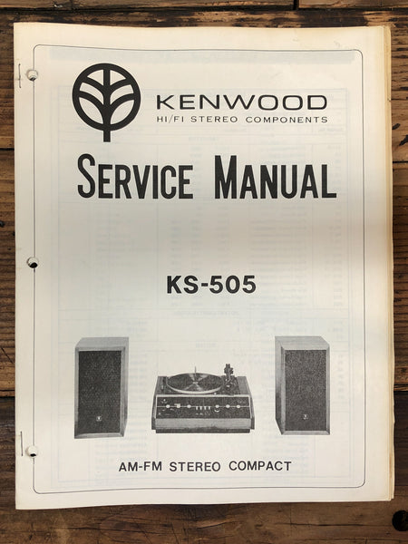 Kenwood KS-505 Turntable Stereo  Service Manual *Original*