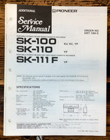 Pioneer SK-100 SK-110 SK-111F Radio Add. Service Manual *Original*