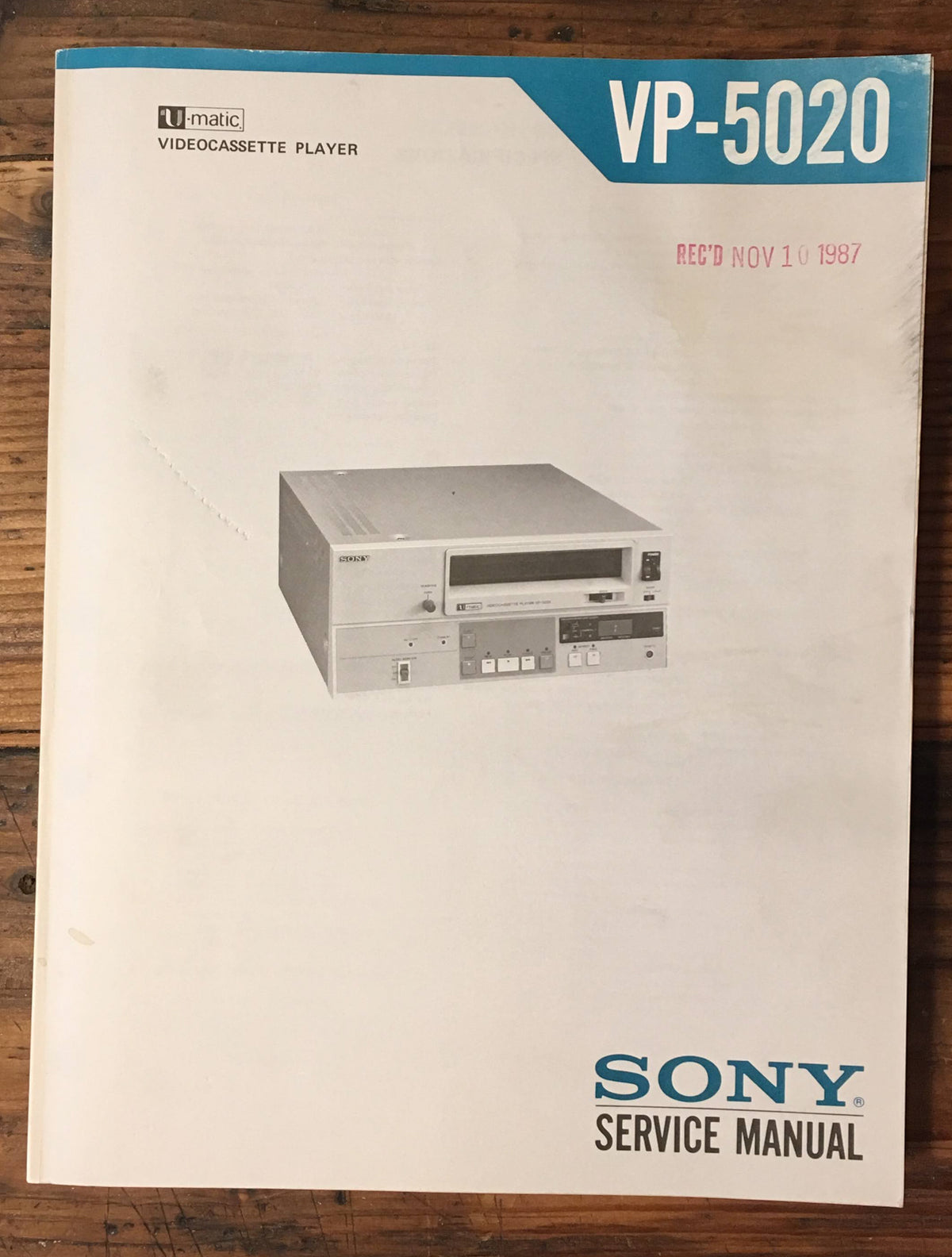 Sony VP-5020 Video Cassette Service Manual *Original*