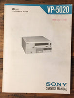 Sony VP-5020 Video Cassette Service Manual *Original*