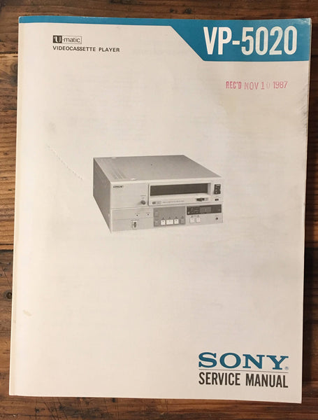 Sony VP-5020 Video Cassette Service Manual *Original*