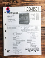 Sony HCD-H501 Stereo System  Service Manual *Original*