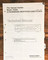 Harman Kardon TD262 Cassette  Service Manual *Original*