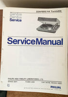 Philips 22AF685 /44 Record Player / Turntable  Service Manual *Original* #2