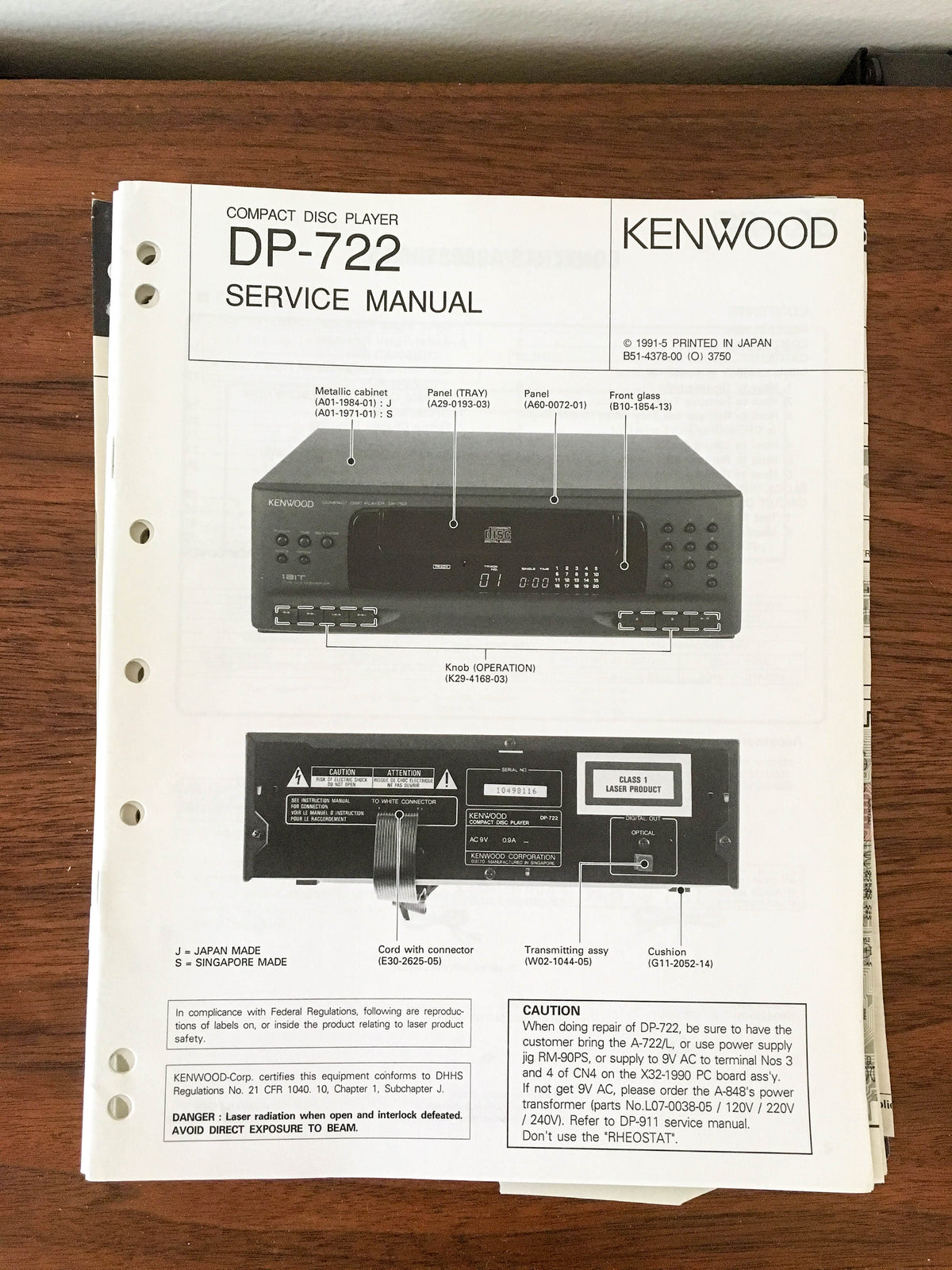Kenwood DP-722  Service Manual *Original*
