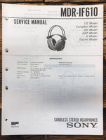 Sony MDR-IF610 Headphones  Service Manual *Original*