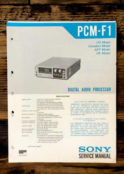 Sony PCM-F1 Processor  Service Manual *Original*