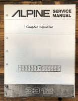 Alpine Model 3312 Equalizer  Service Manual *Original*