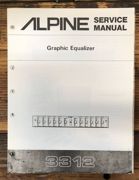 Alpine Model 3312 Equalizer  Service Manual *Original*