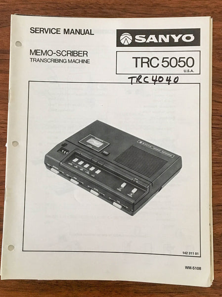 Sanyo TRC5050 TRC-5050 MEMO SCRIBER Service Manual *Original*